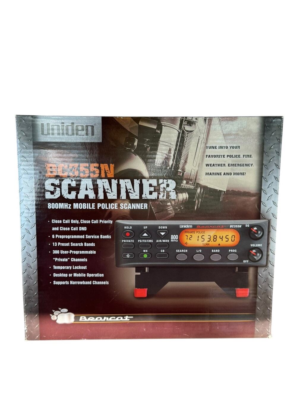 New open box Uniden BC355N 800 MHz 300-Channel Base Mobile Police Scanner